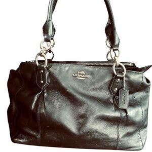 Black leather COACH‎ Bag with gold accents